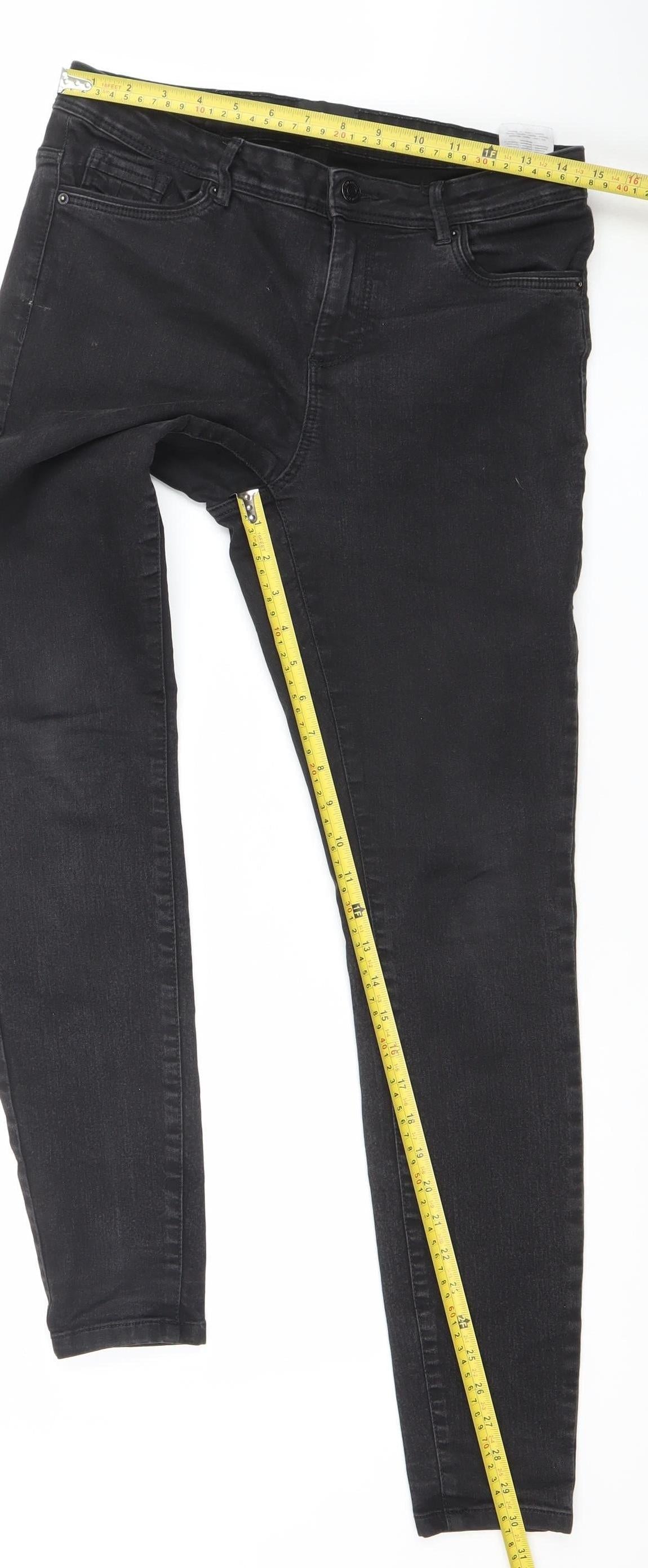 Vero Moda Women's Black Skinny Jeans L Slim Fit Stretch Denim