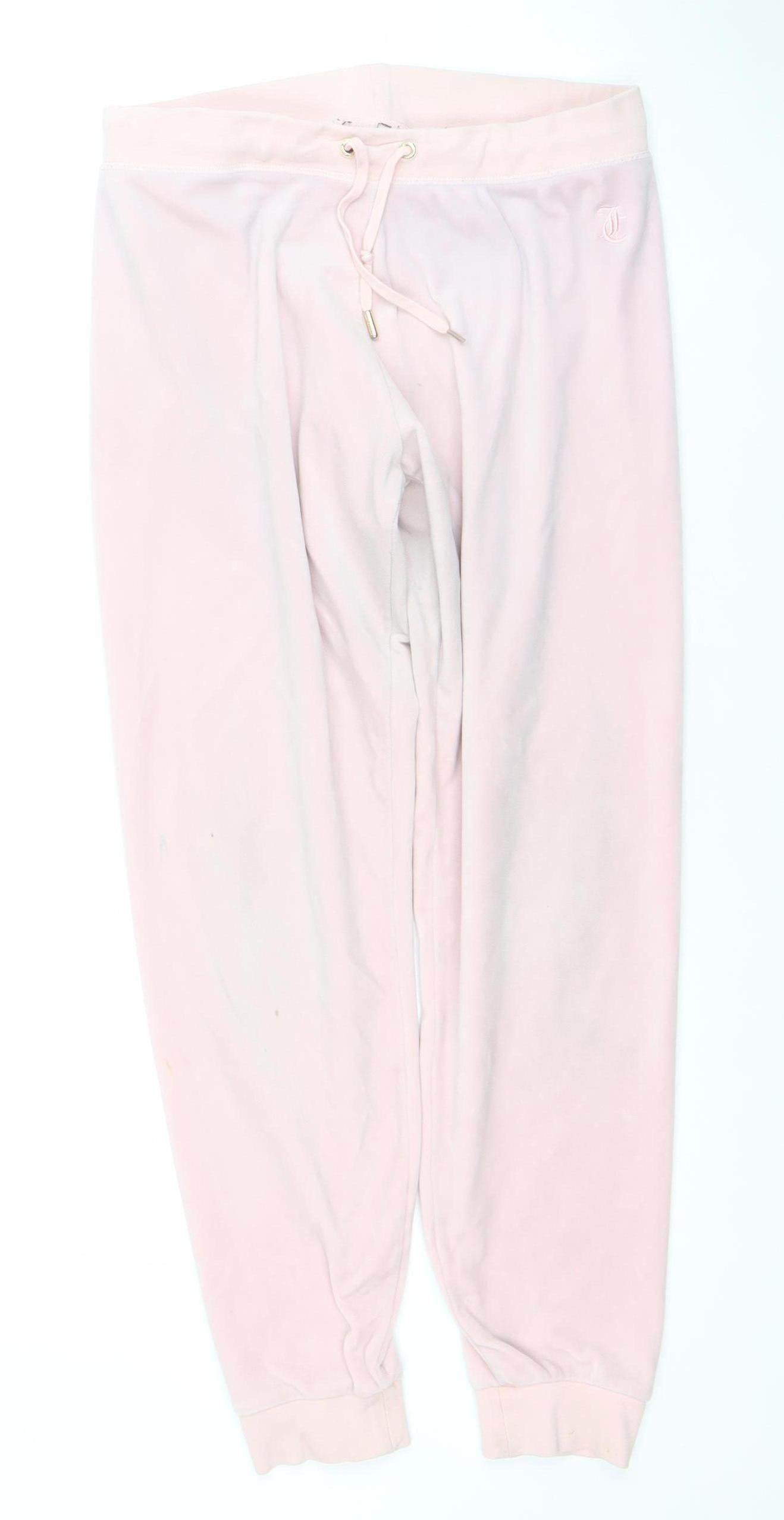 Juicy Couture Women’s Pink Velour Joggers Size M Regular Fit