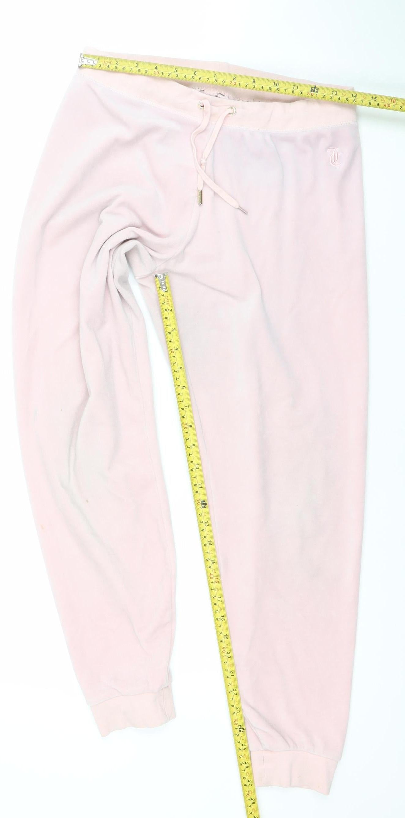 Juicy Couture Women’s Pink Velour Joggers Size M Regular Fit