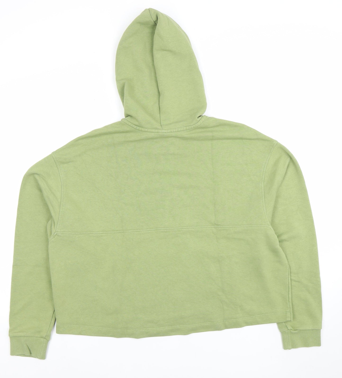 Nike Women Green Dri-Fit 1/2 Zip Hoodie L Cotton Blend