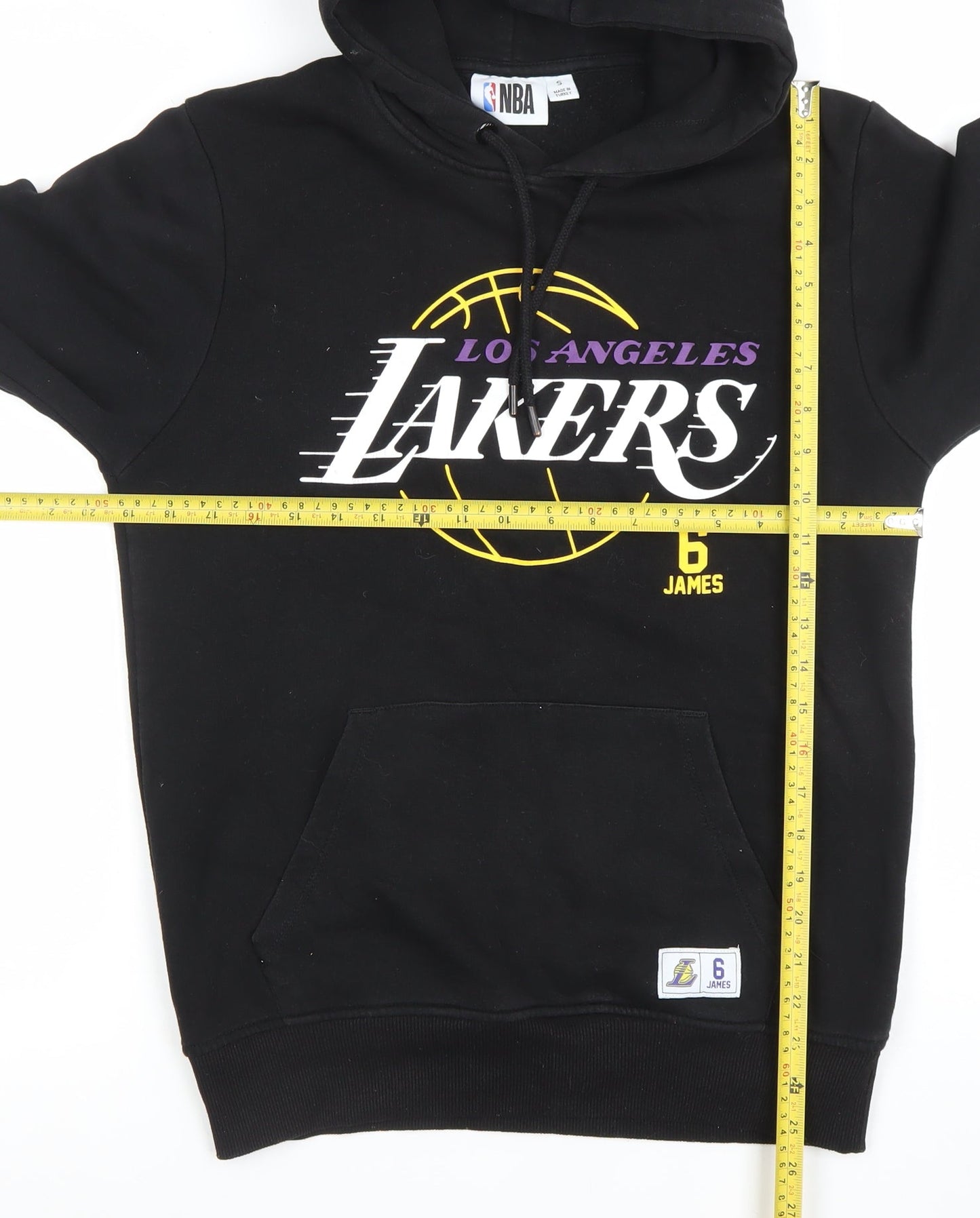 NBA Men’s Black Los Angeles Lakers Hoodie LeBron James No.6 Pullover Size S