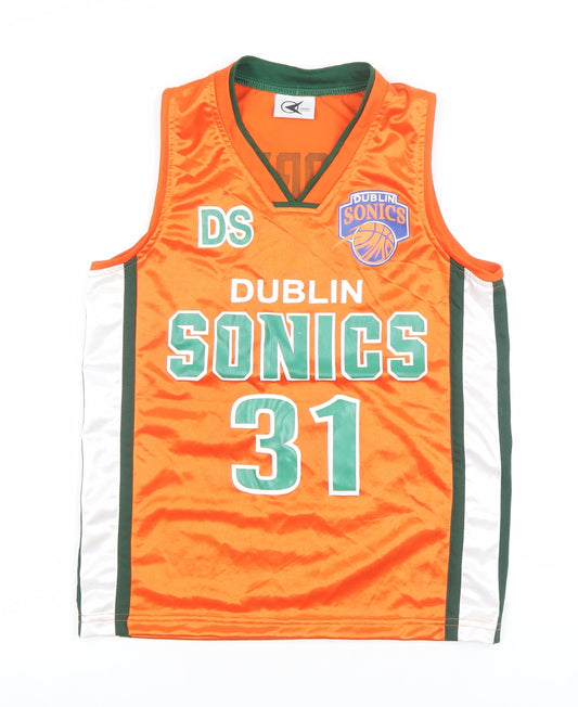 Speed Boys Orange Basketball Jersey Tank Top Size M Dublin Sonics 31