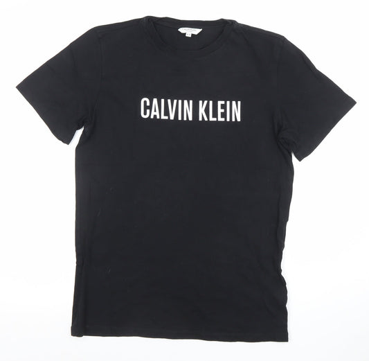 Calvin Klein Women’s Black Cotton Logo T-Shirt Size 14-16