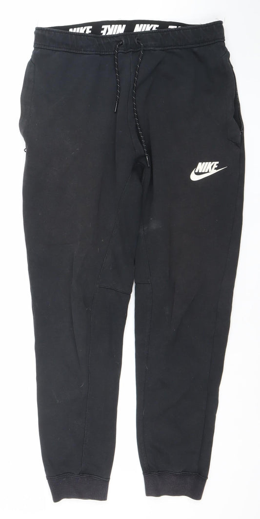 Nike Men's Black S Jogger Sweatpants with Drawstring and Pockets