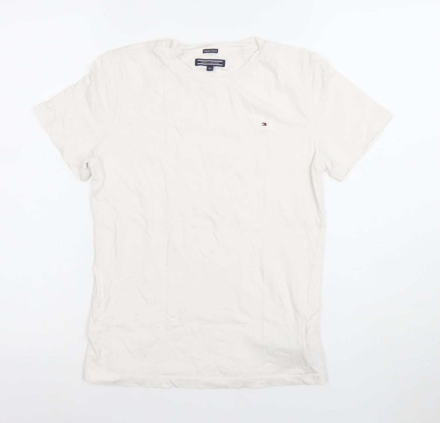 Tommy Hilfiger Boys White Organic Cotton Logo T-Shirt 12 Years