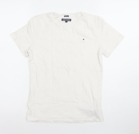 Tommy Hilfiger Boys White Organic Cotton Logo T-Shirt 12 Years
