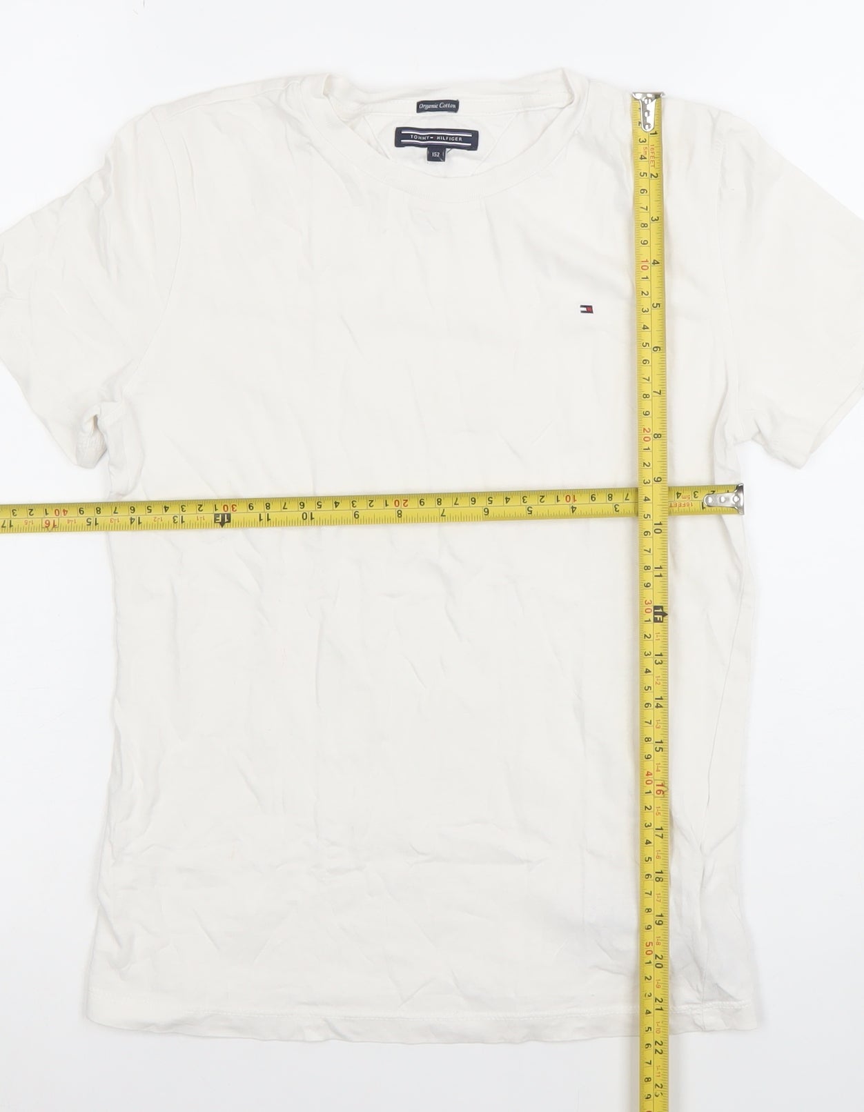 Tommy Hilfiger Boys White Organic Cotton Logo T-Shirt 12 Years