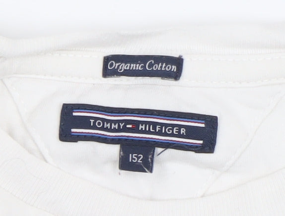 Tommy Hilfiger Boys White Organic Cotton Logo T-Shirt 12 Years