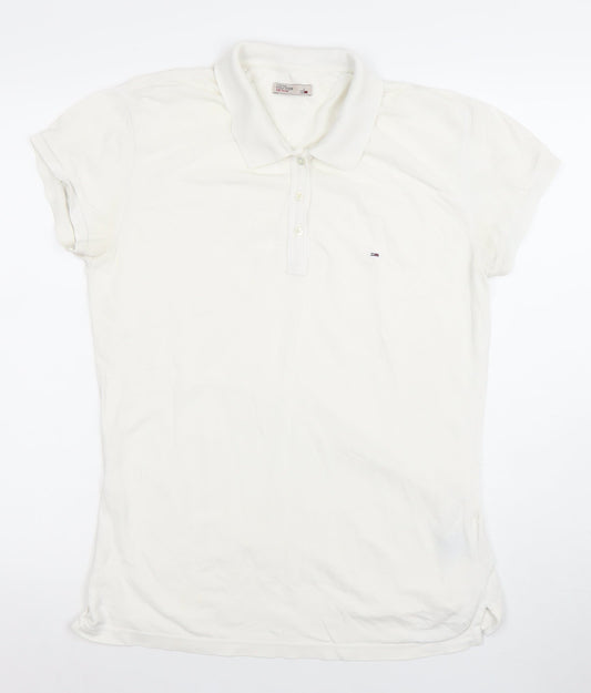 Tommy Hilfiger Men's White Stretch Cotton Polo Shirt Size L