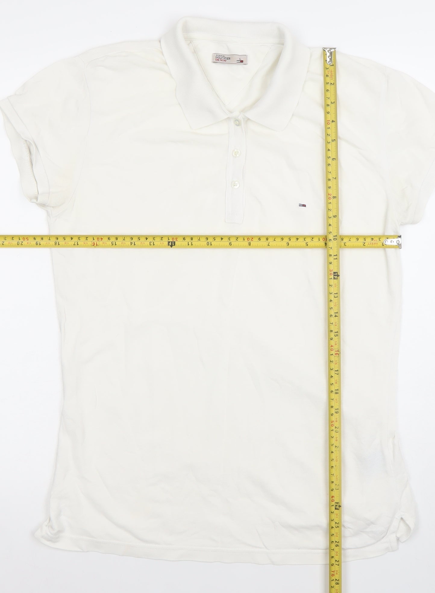 Tommy Hilfiger Men's White Stretch Cotton Polo Shirt Size L