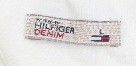 Tommy Hilfiger Men's White Stretch Cotton Polo Shirt Size L