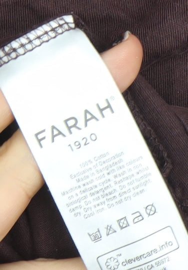 Farah 1920 Men's Brown Cotton Crew Neck Short Sleeve T-Shirt M