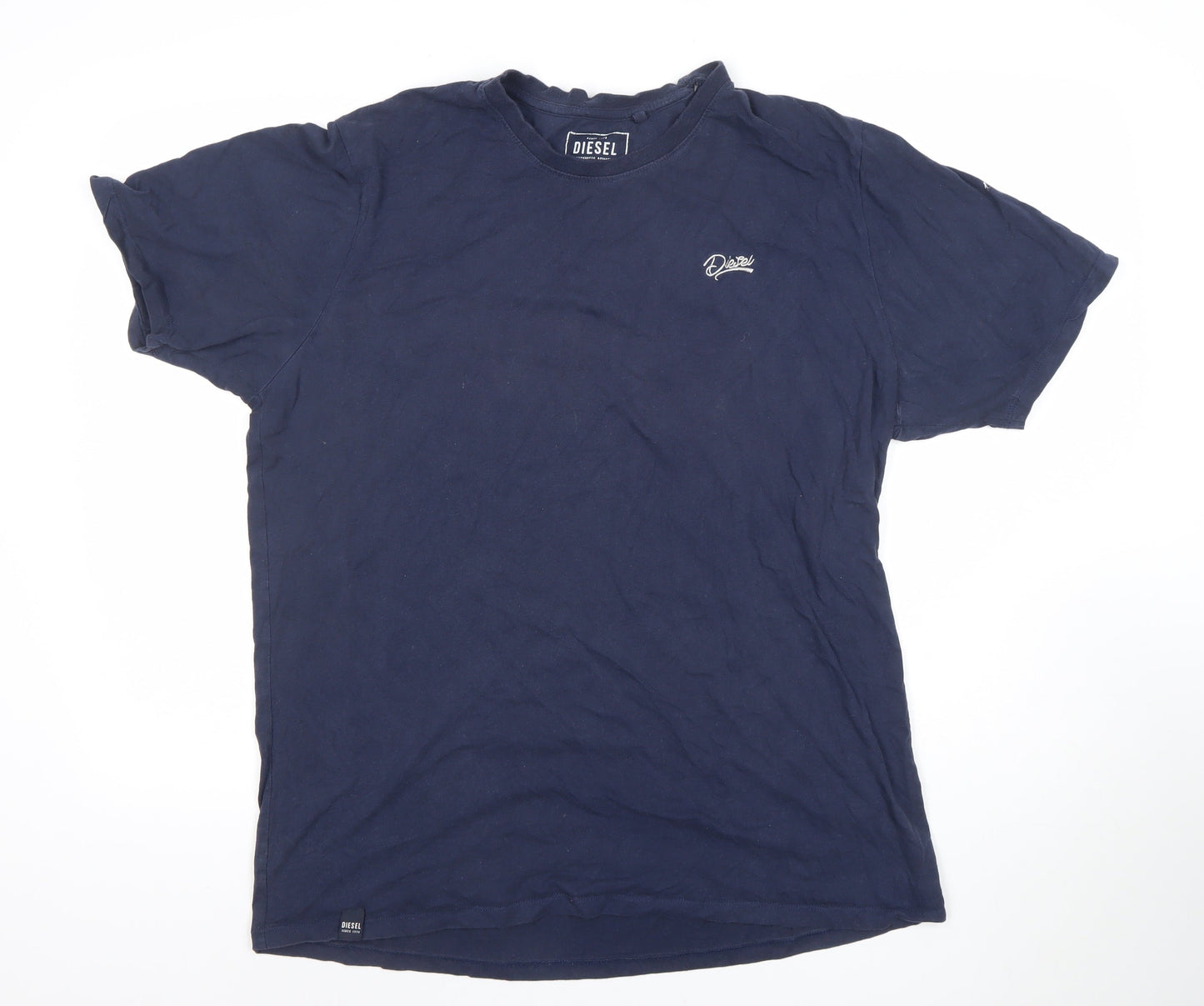 Diesel Men's Blue 2XL Cotton Crew Neck Short Sleeve T-Shirt