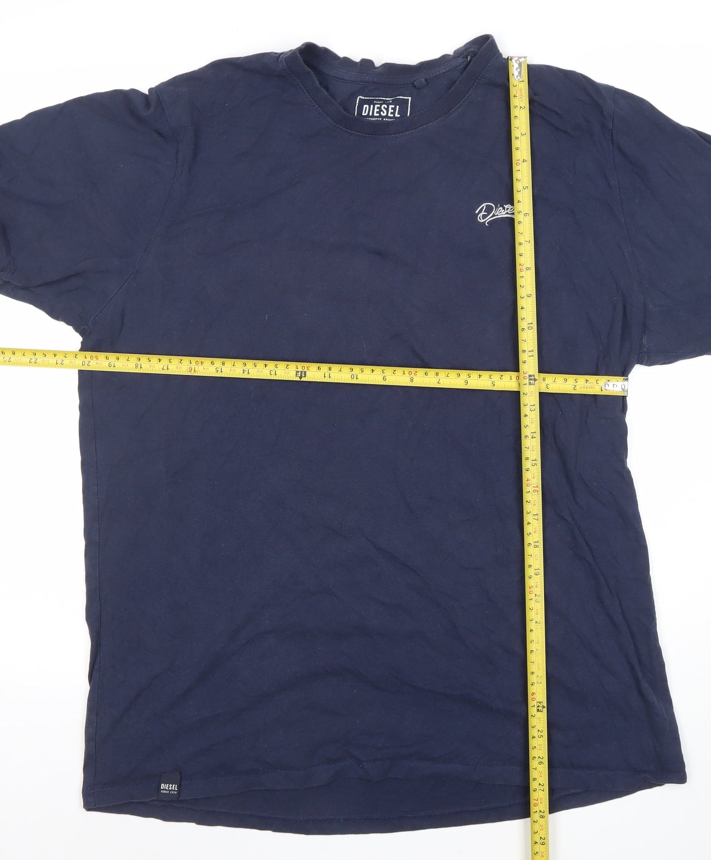 Diesel Men's Blue 2XL Cotton Crew Neck Short Sleeve T-Shirt