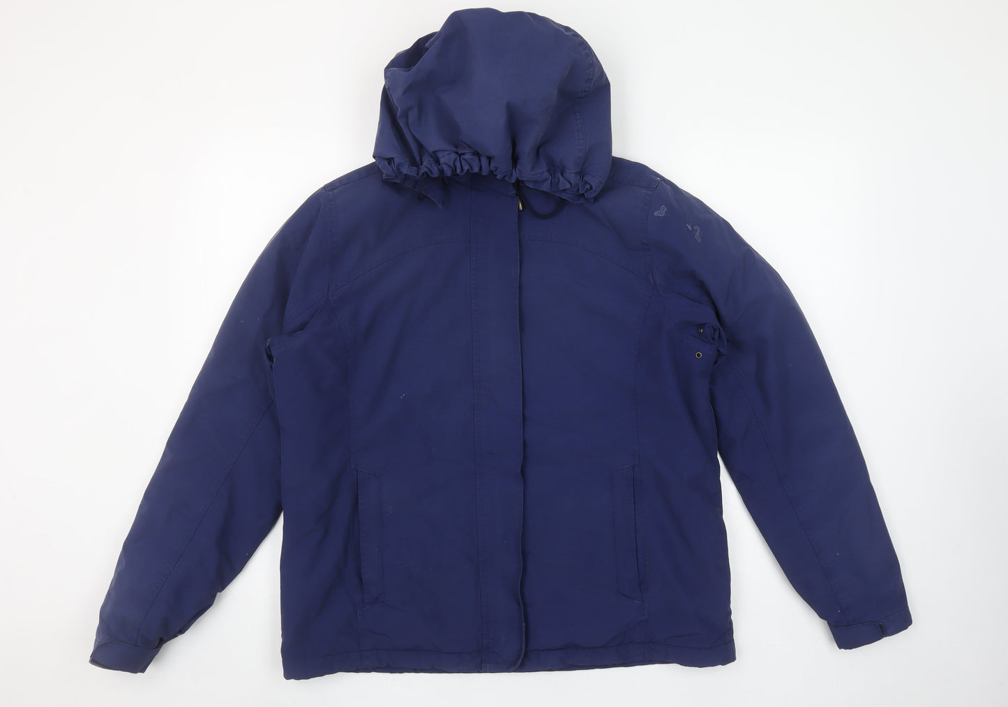 Lands' End Women's Blue Hooded Parka Jacket Size M Regular