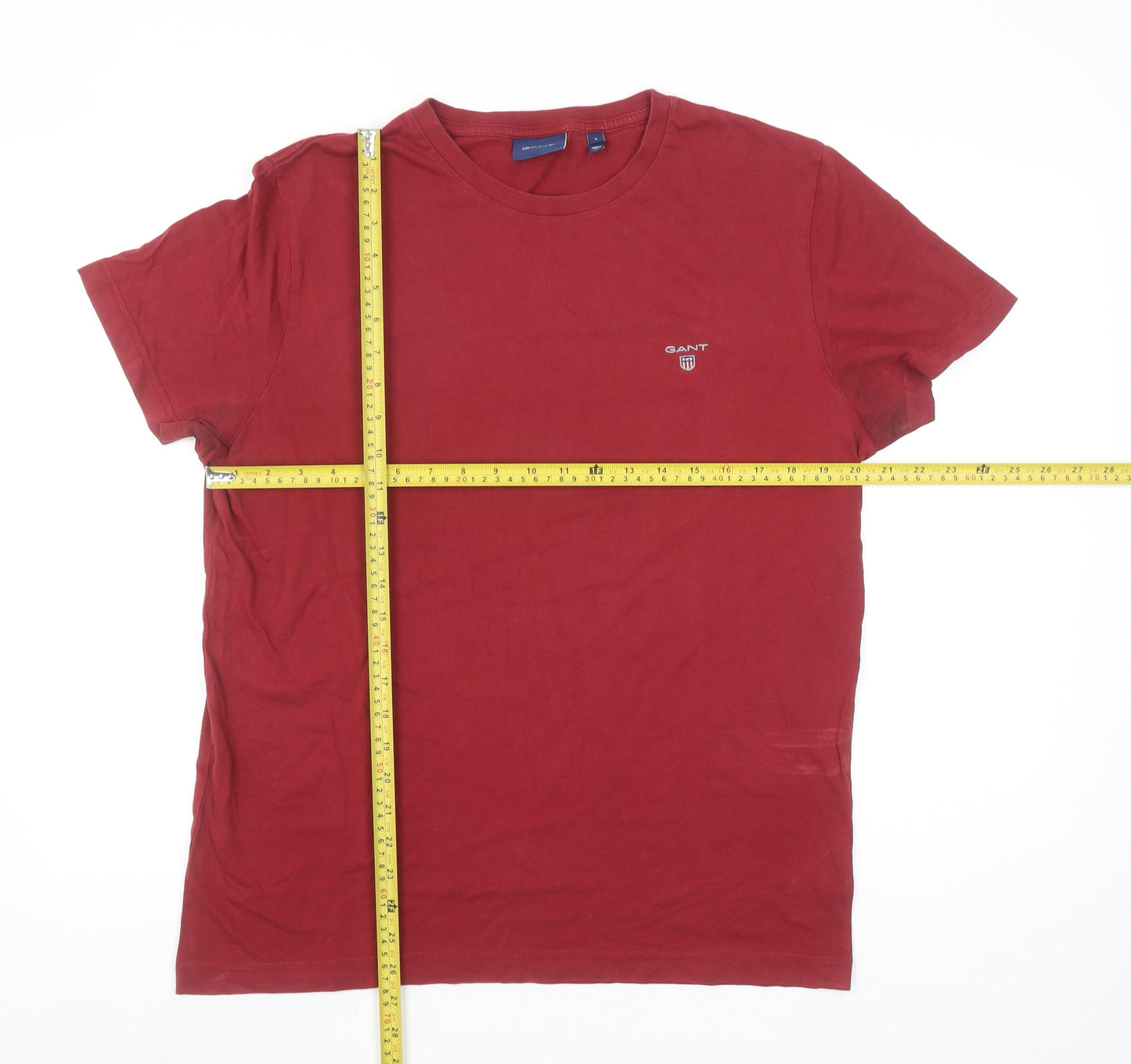 GANT Men’s Red Cotton Crew Neck Short Sleeve T-Shirt Size L