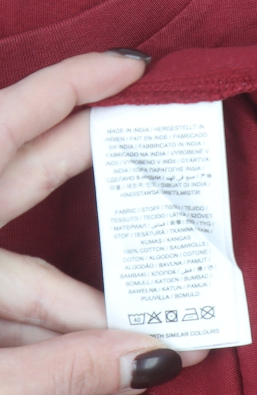 GANT Men’s Red Cotton Crew Neck Short Sleeve T-Shirt Size L