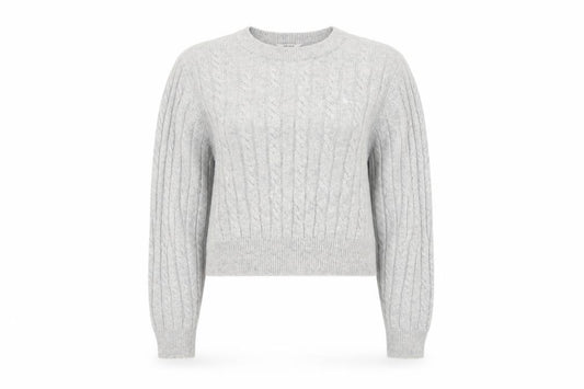 Womens UK 14 Regular Jack Wills Grey Pullover Cable-Knit