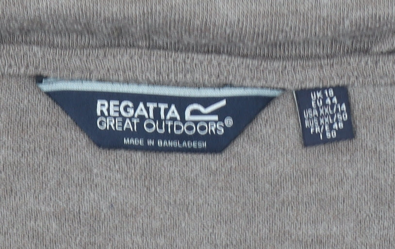 Regatta Womens Brown Long Sleeve Cowl Neck Jersey Blouse Size 18