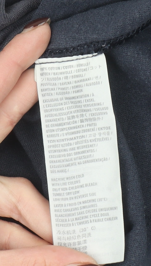 Abercrombie & Fitch Men's Blue Long Sleeve Crew Neck Graphic T-Shirt Size S