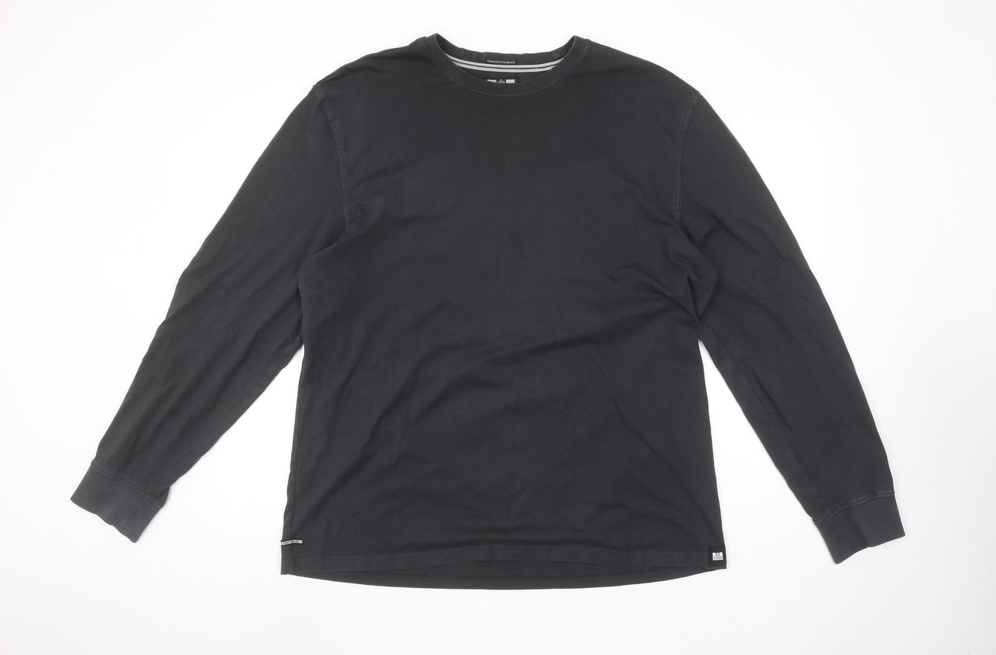 Weekend Offender Men's Black Long Sleeve Cotton Crew Neck T-Shirt XL