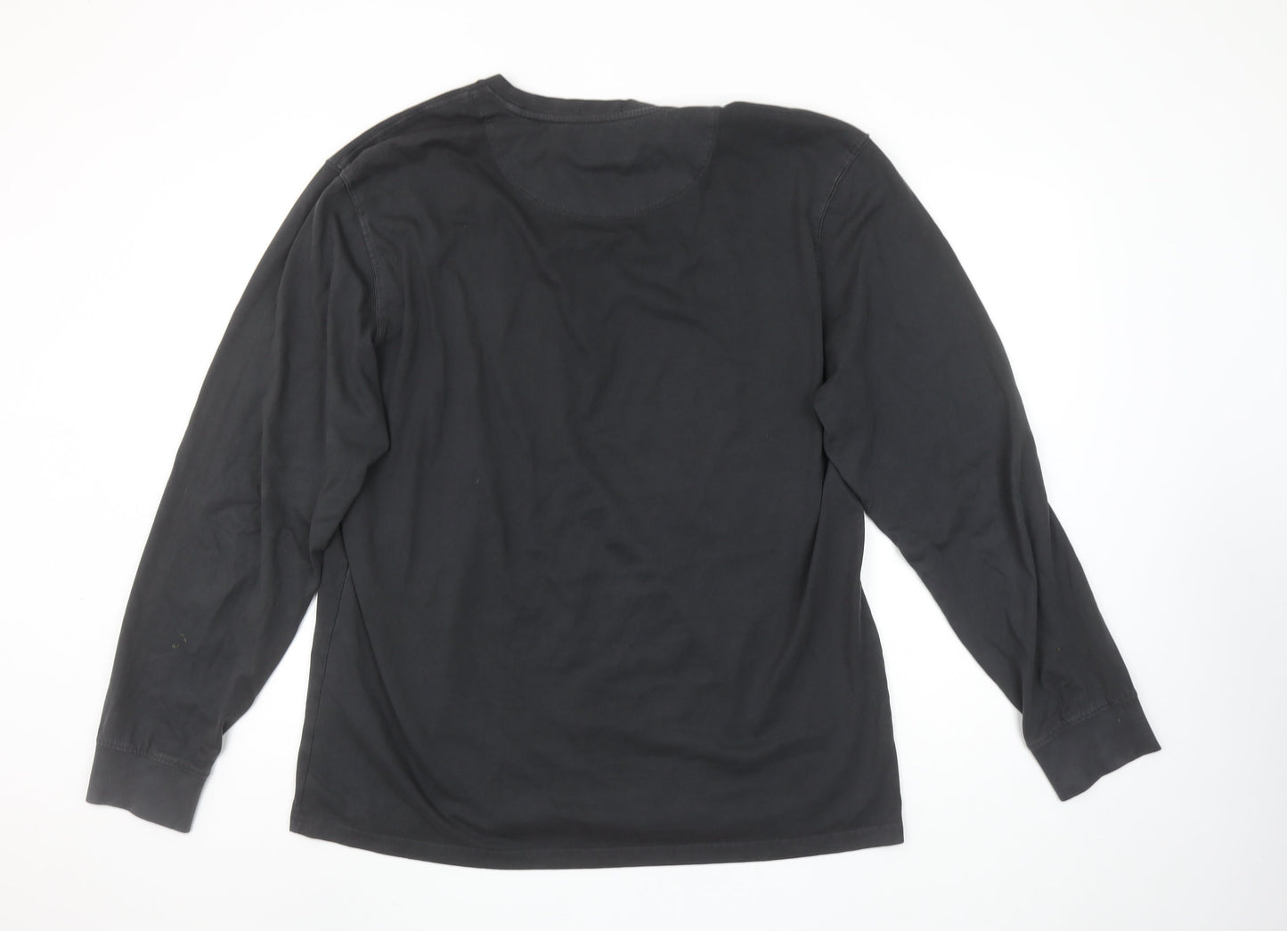 Weekend Offender Men's Black Long Sleeve Cotton Crew Neck T-Shirt XL