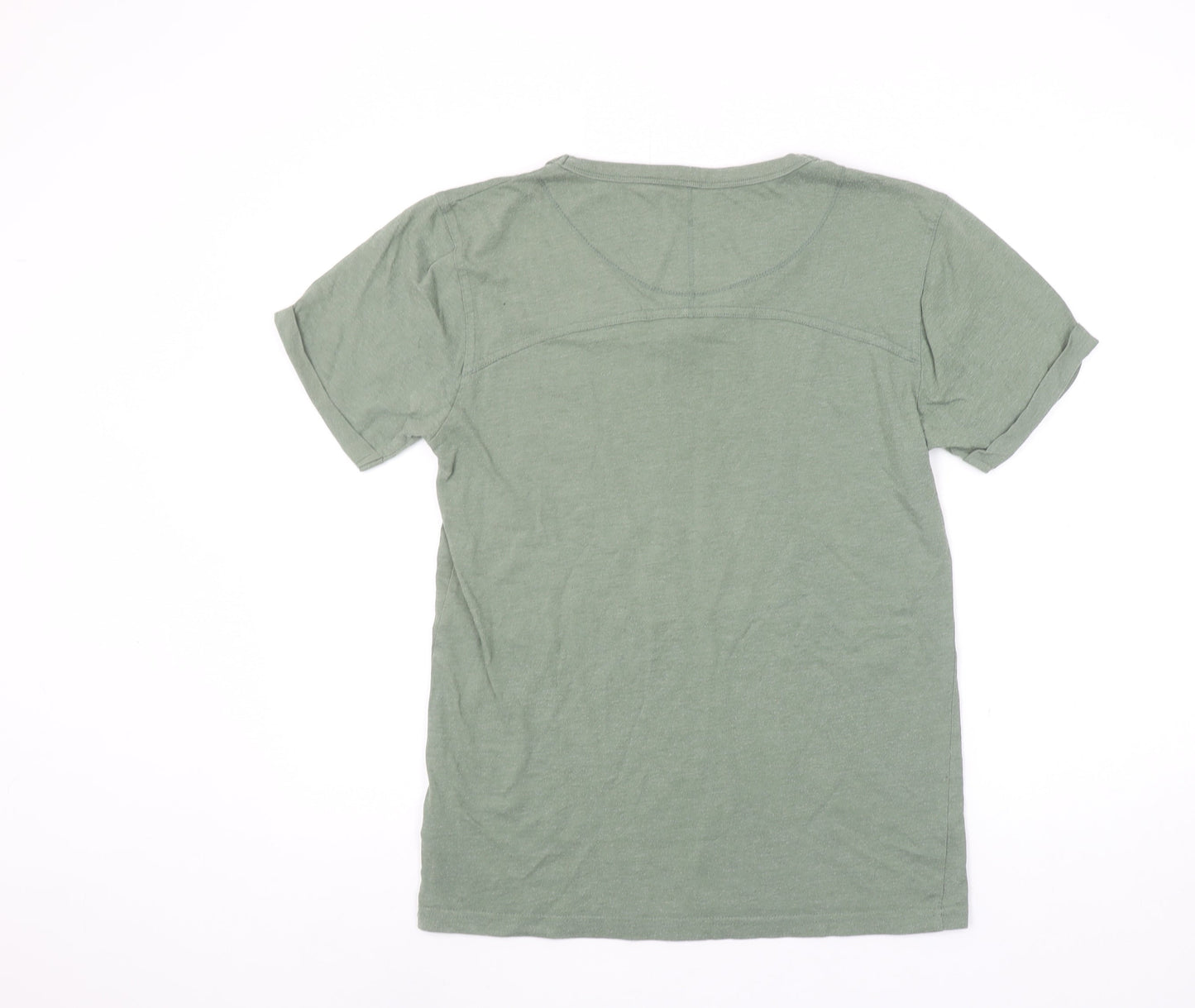 Firetrap Men's Green V-Neck Short Sleeve Cotton T-Shirt Size S