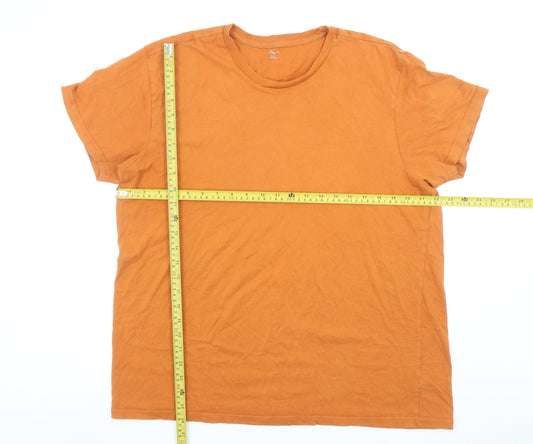 Gap Men's Orange Cotton Crew Neck Short Sleeve T-Shirt XL