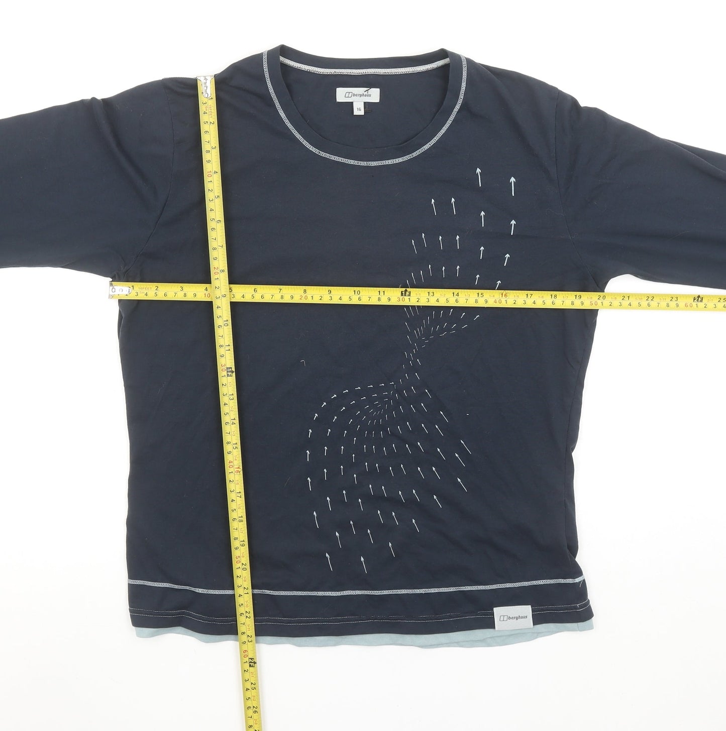 Berghaus Women's Blue Long Sleeve Crew Neck Outdoor T-Shirt Size 16