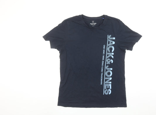 Jack & Jones Boys Blue 16 Years Graphic Print Cotton T-Shirt