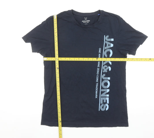 Jack & Jones Boys Blue 16 Years Graphic Print Cotton T-Shirt