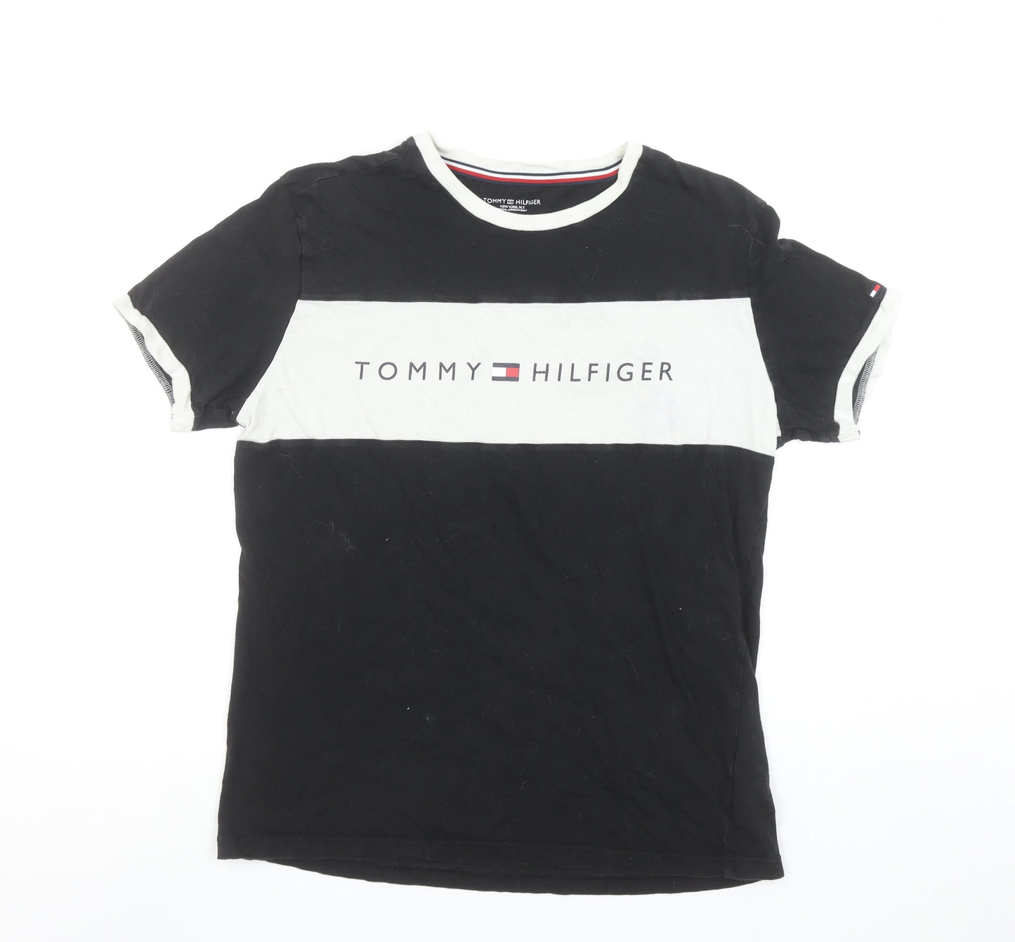Mens UK Size M Tommy Hilfiger Black  Cotton T-Shirt