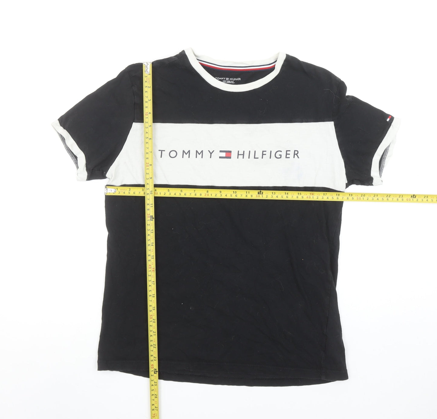 Mens UK Size M Tommy Hilfiger Black  Cotton T-Shirt