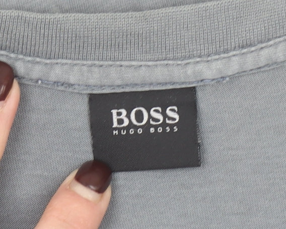 Hugo Boss Men's Grey XL Crew Neck Cotton Short Sleeve T-Shirt