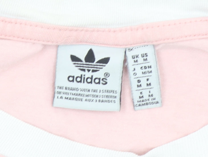 Adidas Womens Pink Short Sleeve Cotton Jersey Sports T-Shirt M
