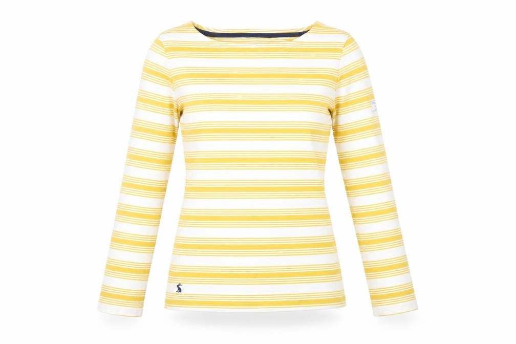 Womens UK Size 8 Joules Yellow Cotton T-Shirt