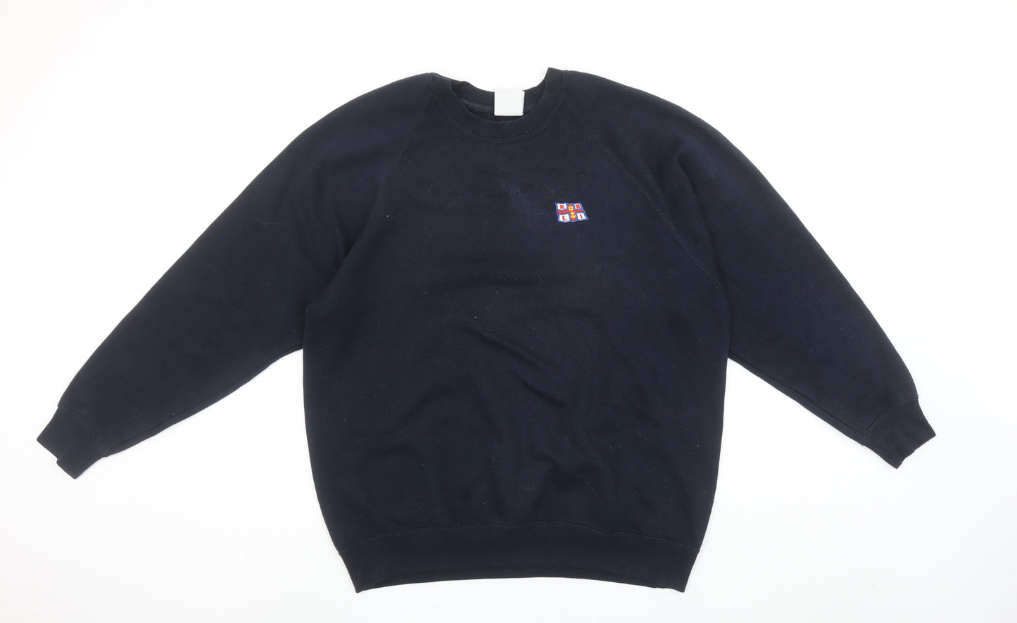 Russell Men's Black L Crew Neck Embroidered Sweatshirt