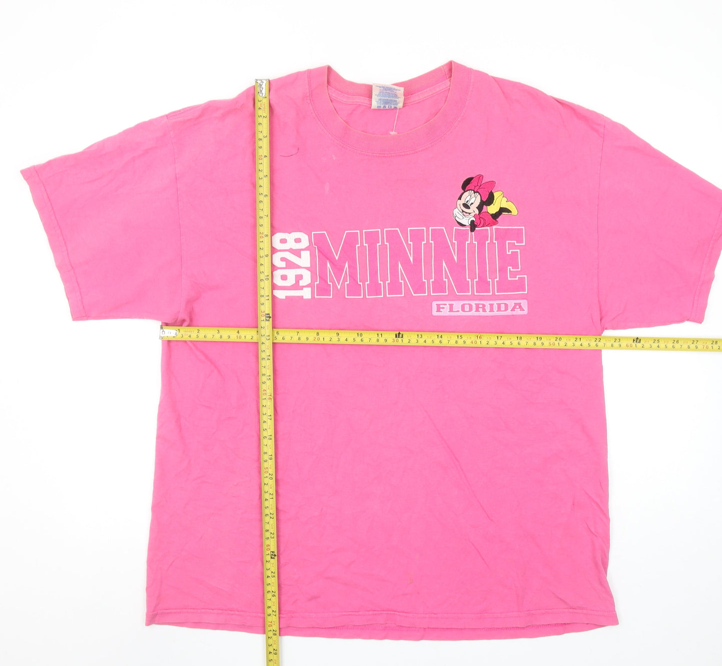 M&O Knits Womens Pink Minnie 1928 Florida Cotton T-Shirt XL