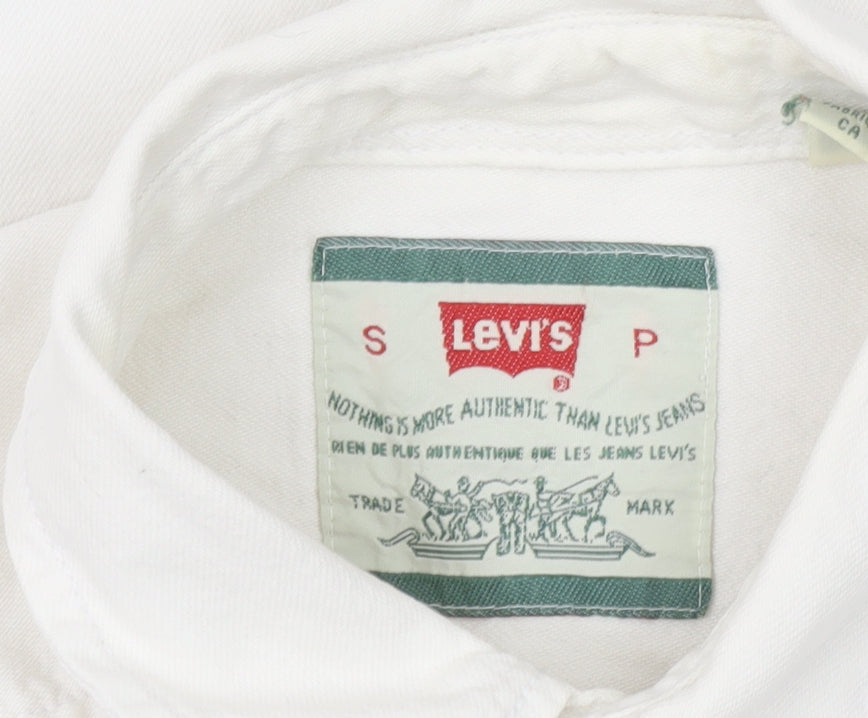Levi's Men's White Long Sleeve Cotton Button-Up Shirt Size S