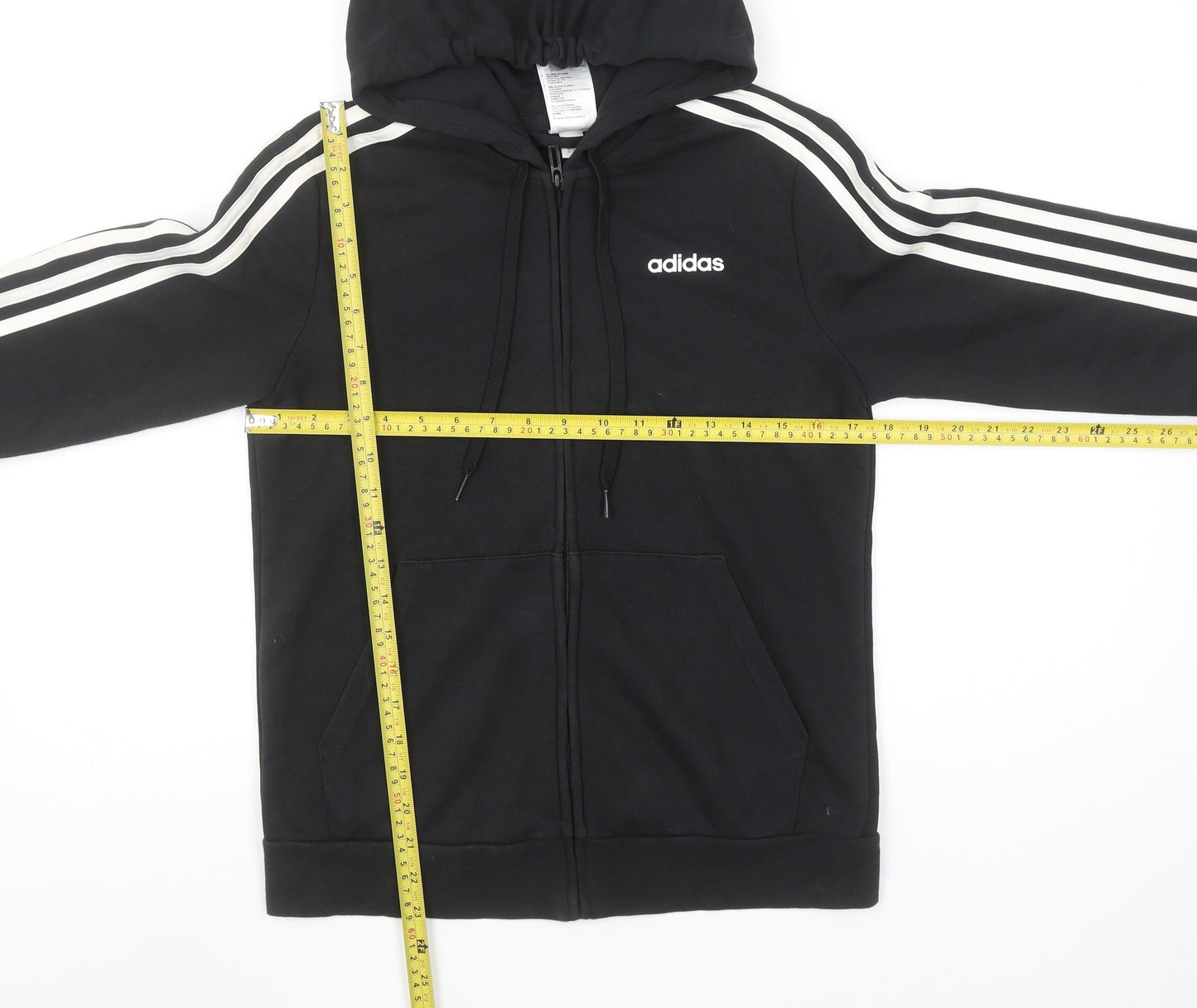 Adidas Womens Black Full Zip Hoodie Size M 12-14 Hooded Sweatshirt