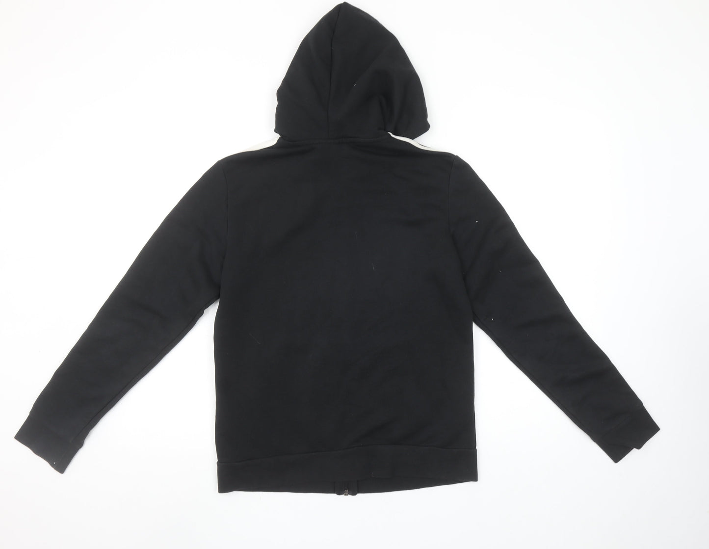 Adidas Womens Black Full Zip Hoodie Size M 12-14 Hooded Sweatshirt