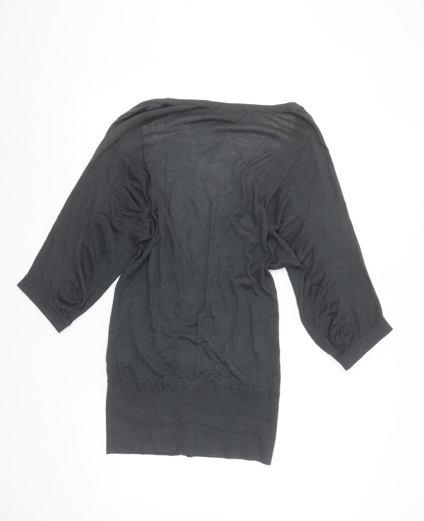 Warehouse Women’s Black V-Neck 3/4 Sleeve Button Cardigan UK 8