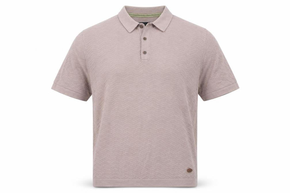 Hammond & Co. Men's Beige Cotton Textured Polo Shirt XL