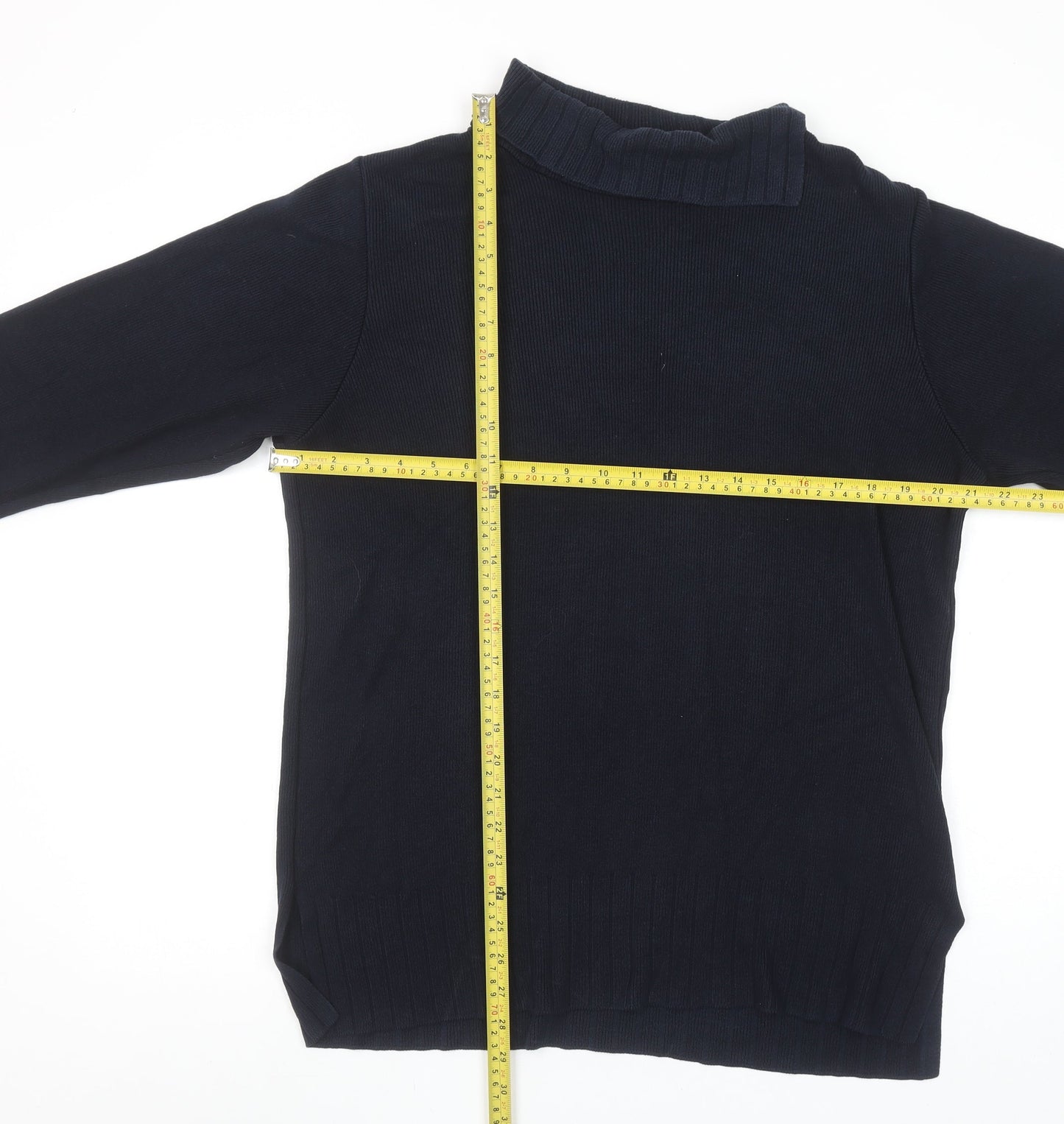 Marks & Spencer Women’s Blue Roll Neck Cotton Jumper Size 12