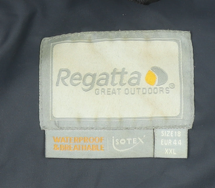 Regatta Women’s Grey Waterproof Hooded Rain Coat Size 18