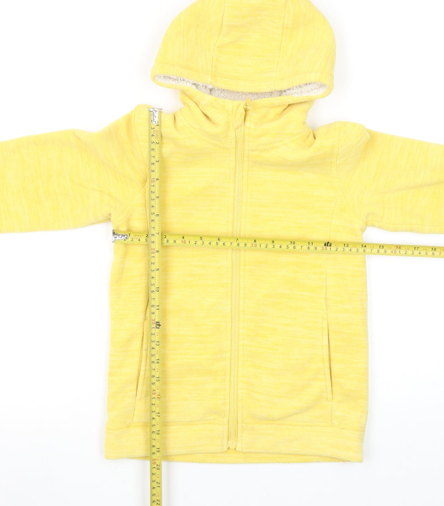 Mountain Warehouse Girls Yellow Hooded Fleece Jacket 9-10 Years Full Zip