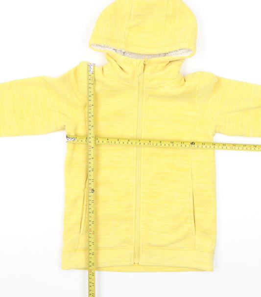 Mountain Warehouse Girls Yellow Hooded Fleece Jacket 9-10 Years Full Zip