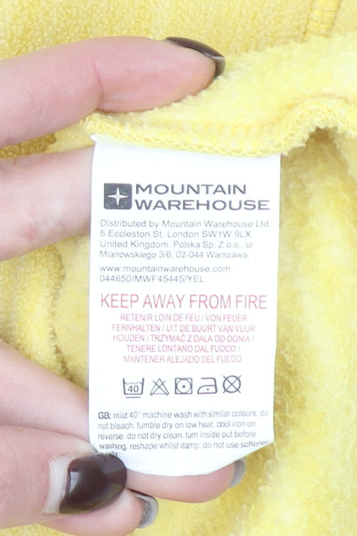 Mountain Warehouse Girls Yellow Hooded Fleece Jacket 9-10 Years Full Zip