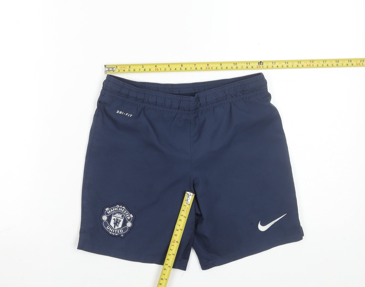Nike Boys Navy Manchester United Dri-FIT Athletic Shorts Size 8-10 Years