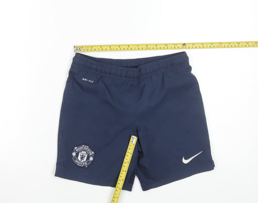 Nike Boys Navy Manchester United Dri-FIT Athletic Shorts Size 8-10 Years
